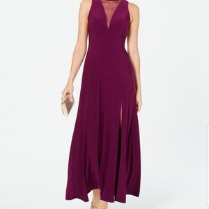 Illusion-Inset A-line Gown